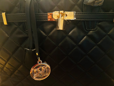 Badgley Mischka BM-4160 Black Quilted Vegan Leather Tote Bag