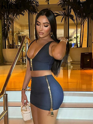 Zip Me, Get Hip 2 Me 2 Piece Set - Women's Trendy Outfit