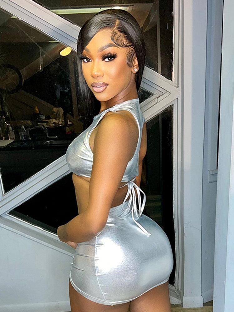 Super Vibes!!! Backless Metallic Dress IAMQUEEN FASHION