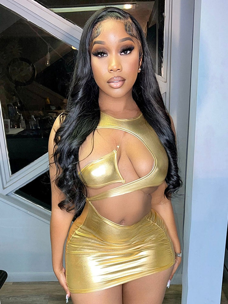 Super Vibes!!! Backless Metallic Dress IAMQUEEN FASHION