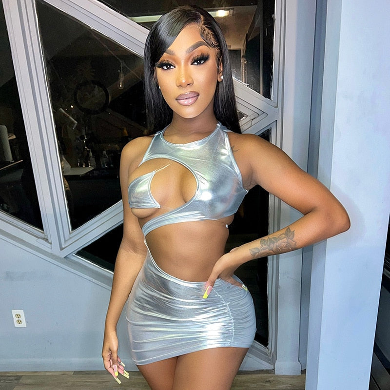Super Vibes!!! Backless Metallic Dress IAMQUEEN FASHION