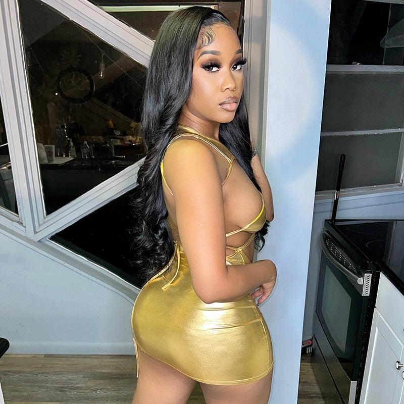 Super Vibes!!! Backless Metallic Dress IAMQUEEN FASHION