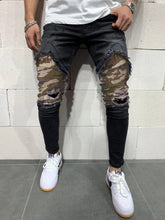 Load image into Gallery viewer, Men s Pleated Camouflage Slim fit Jeans IAMQUEEN FASHION
