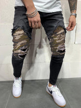 將圖片載入圖庫檢視器 Men s Pleated Camouflage Slim fit Jeans IAMQUEEN FASHION
