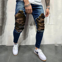 將圖片載入圖庫檢視器 Men s Pleated Camouflage Slim fit Jeans IAMQUEEN FASHION
