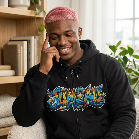 Jum£au Graffiti  Hoodie with Crowned Lion Characters