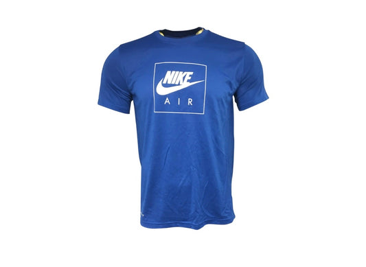 Nike Men's Large Blue White Box Futura Air Logo Sportswear Cotton Tee
