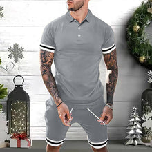 Charger l&#39;image dans la galerie, Mens Short Sets 2 Piece Outfits Polo Shirt Fashion Summer Tracksuits Casual Set Short Sleeve And Shorts Set For Men IAMQUEEN FASHION
