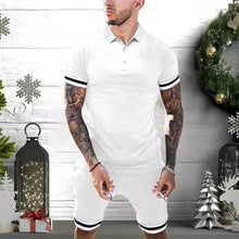 Load image into Gallery viewer, Mens Short Sets 2 Piece Outfits Polo Shirt Fashion Summer Tracksuits Casual Set Short Sleeve And Shorts Set For Men IAMQUEEN FASHION
