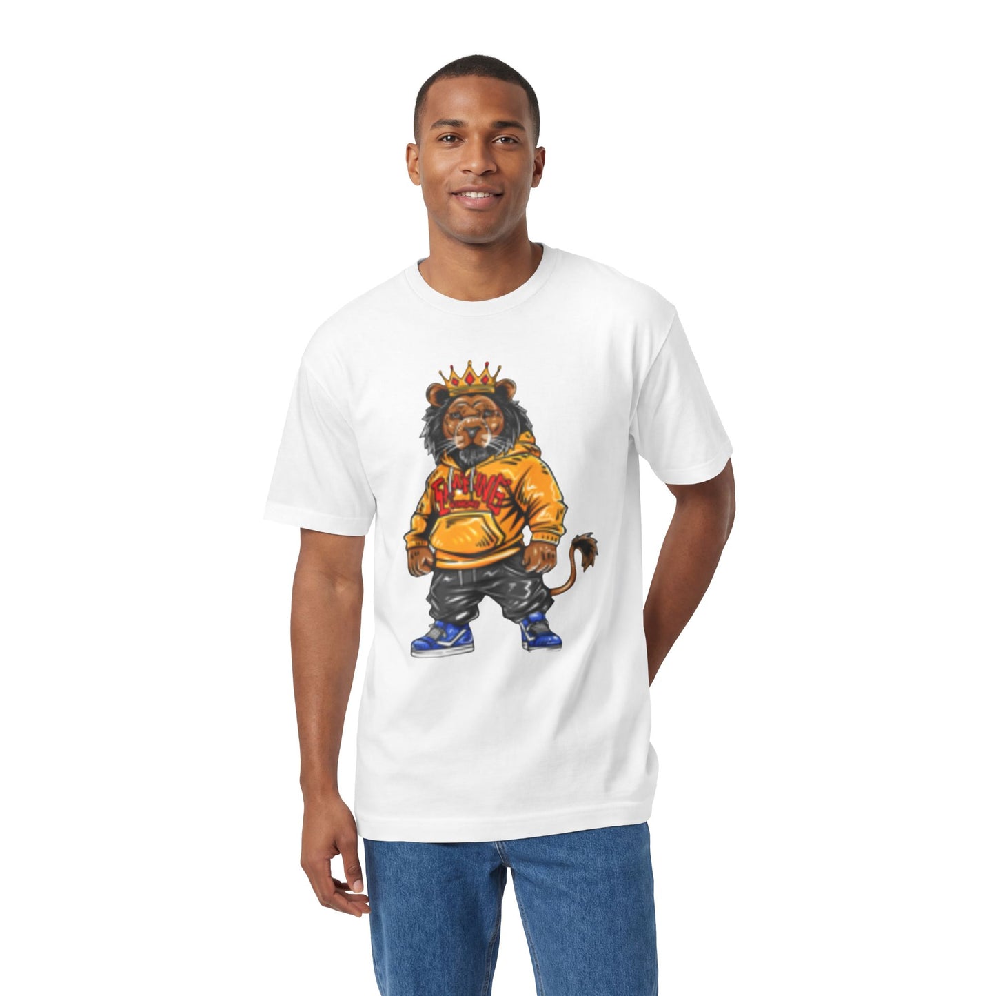 King Lion Graphic Tee — Streetwear Lion in Crown Hoodie