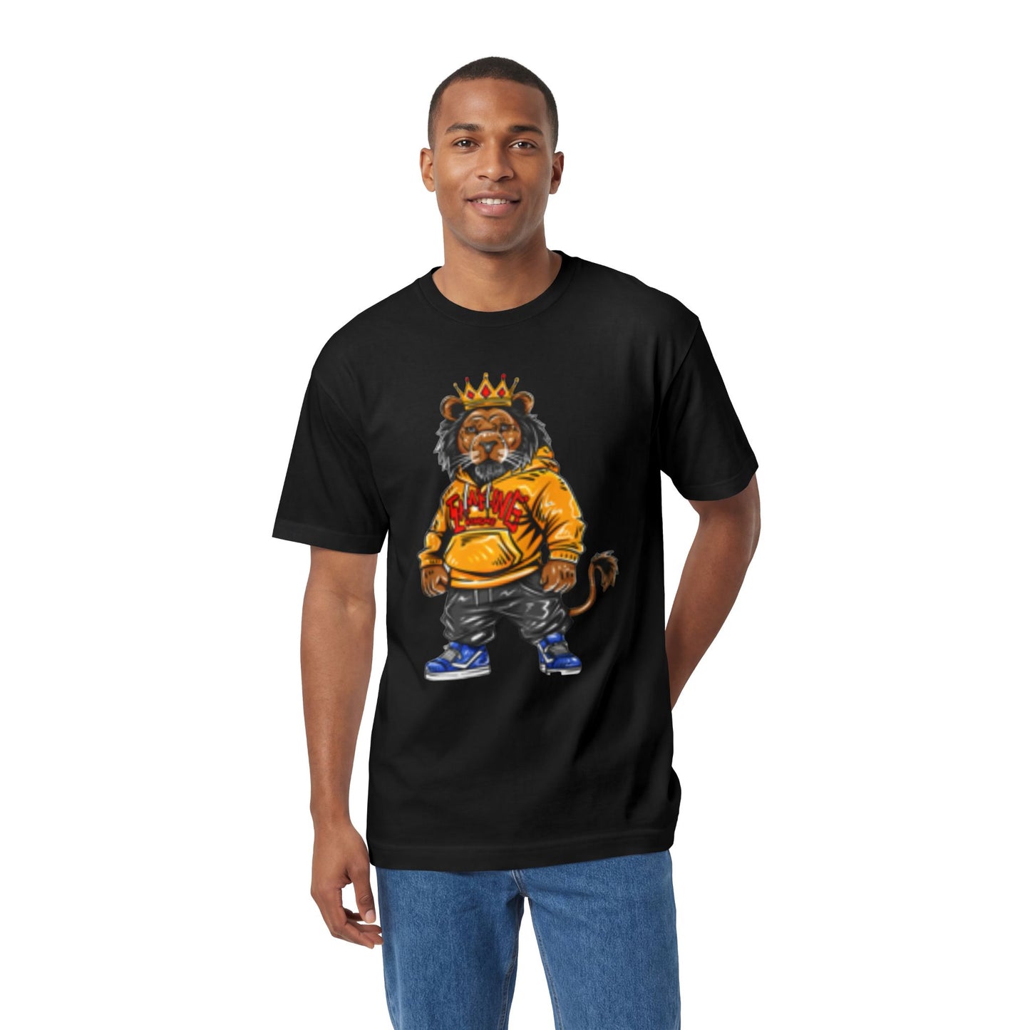 King Lion Graphic Tee — Streetwear Lion in Crown Hoodie