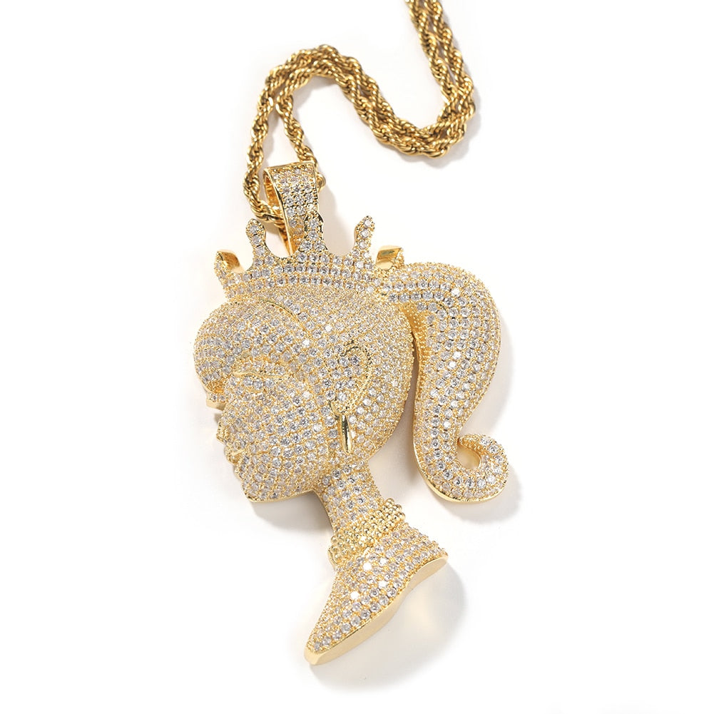 Crown Icy Girl Pendant Necklace IAMQUEEN FASHION