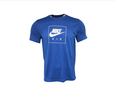 Nike Men's Large Blue White Box Futura Air Logo Sportswear Cotton Tee