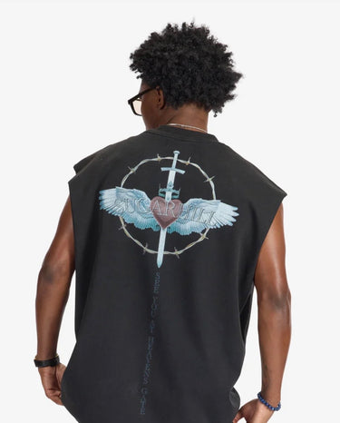 HEAVEN'S GATE" CUTOFF TEE (BLACK VINTAGE