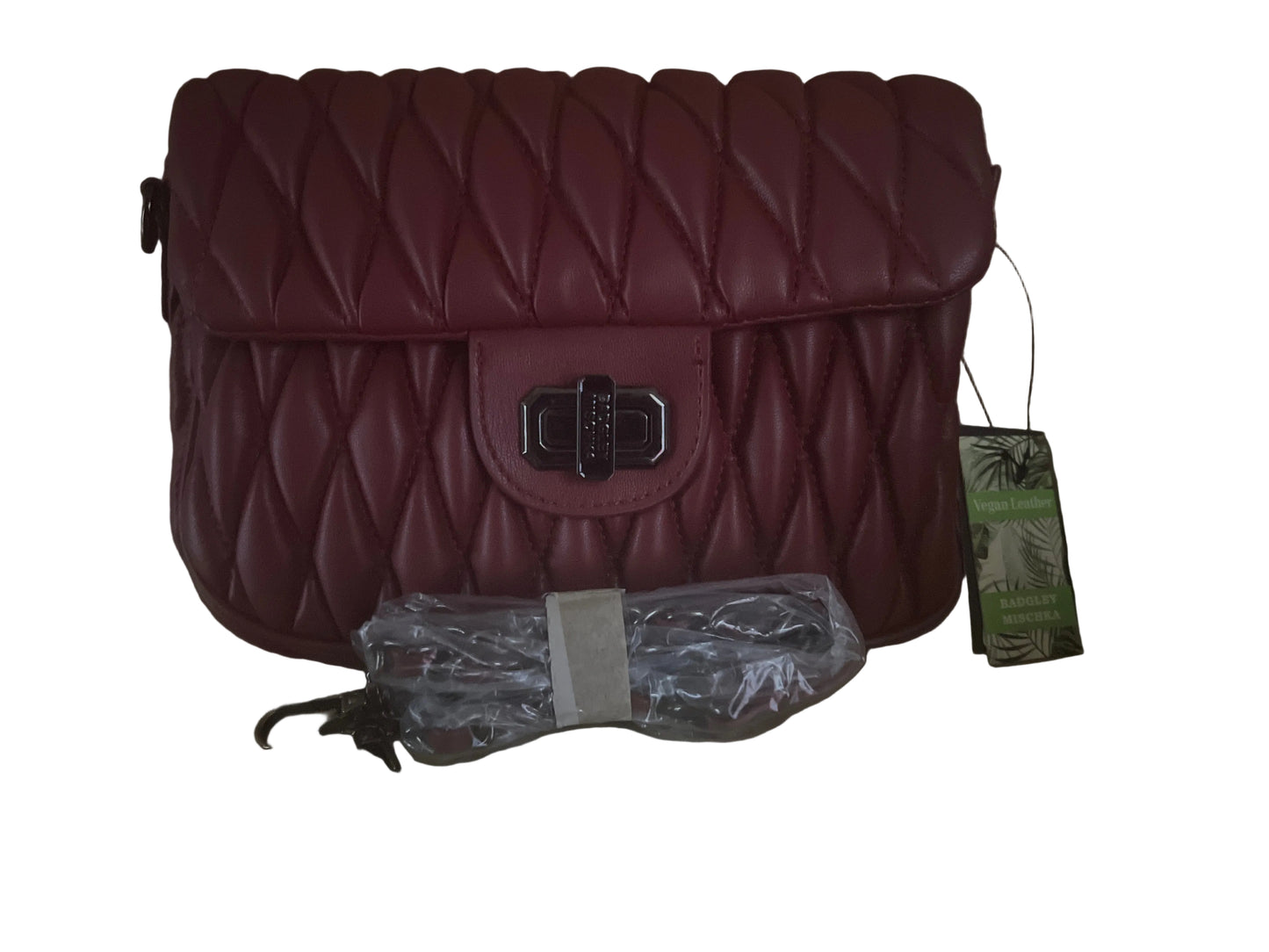 Badgley Mischka Red Quilted Turn Lock Shoulder
Bag