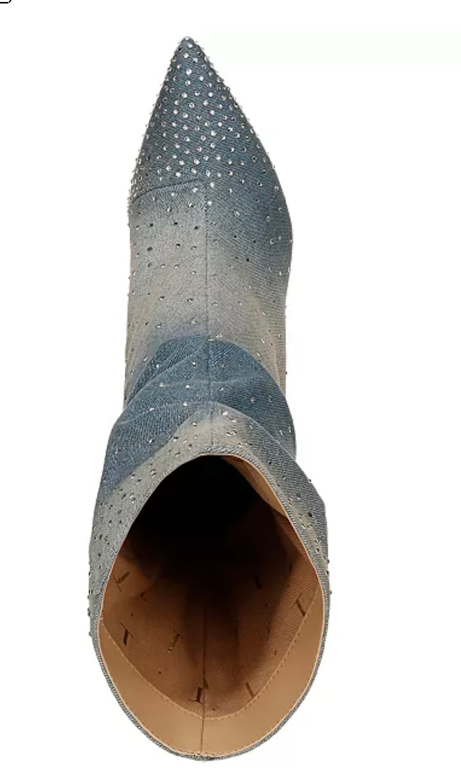 THALIA SODI Womens Blue Denim Raquell Pointed Toe Stiletto Slouch Boot