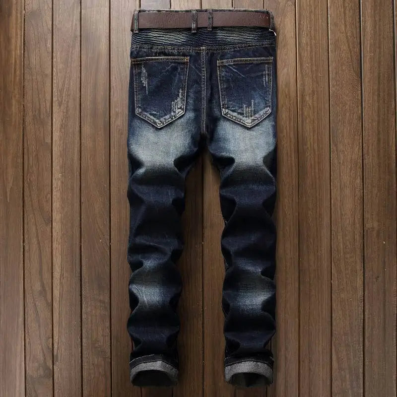 True 2 the Blue Men Straight-tube Jeans