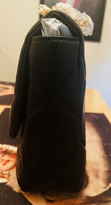 Badgley Mischka Black Quilted Faux Leather Crossbody Bag