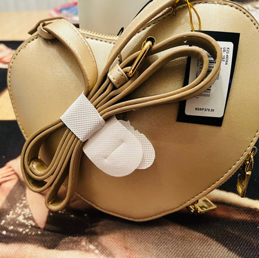 Bebe Bene Milan Gold Metallic Heart Crossbody Bag