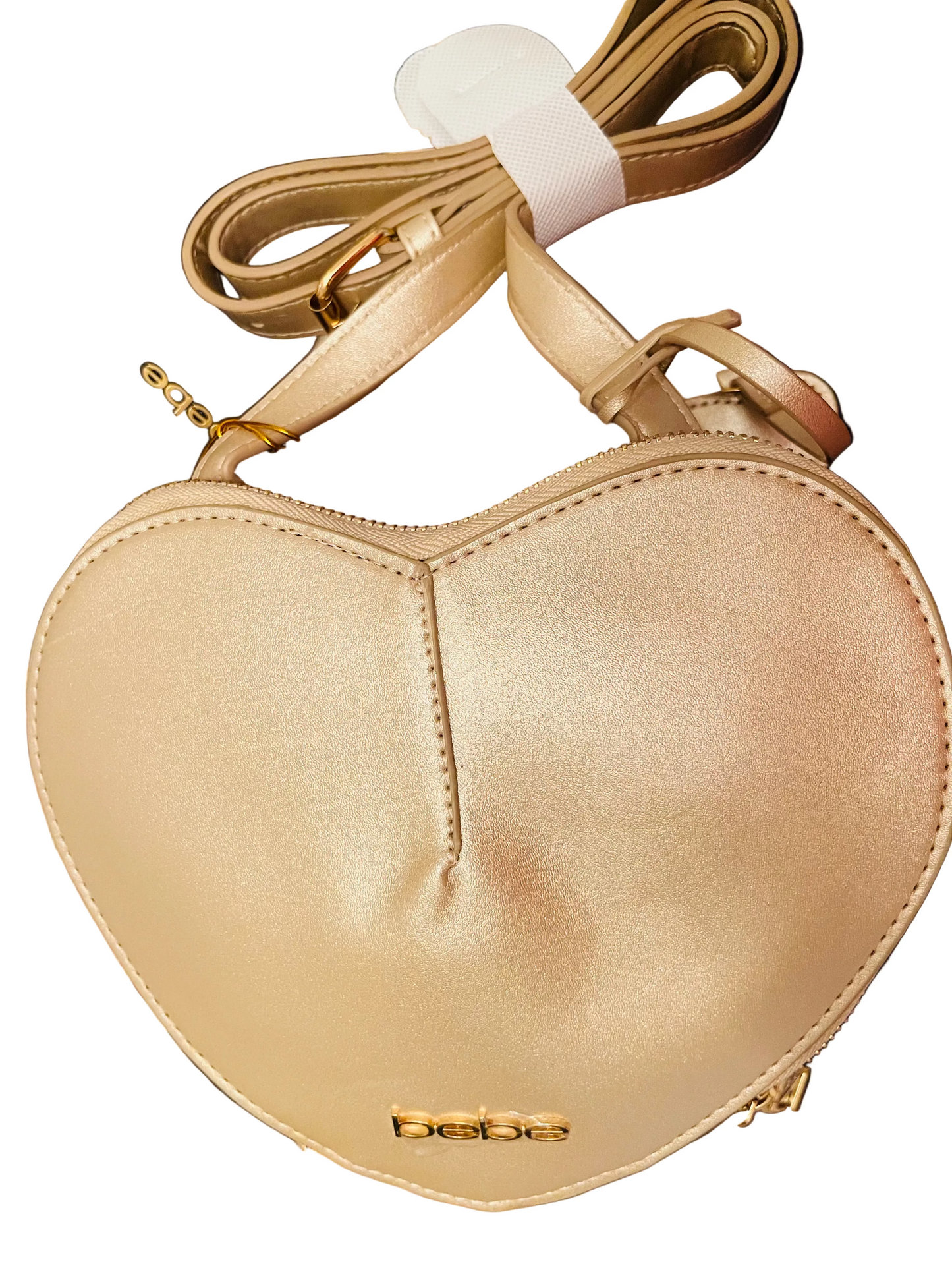 Bebe Bene Milan Gold Metallic Heart Crossbody Bag