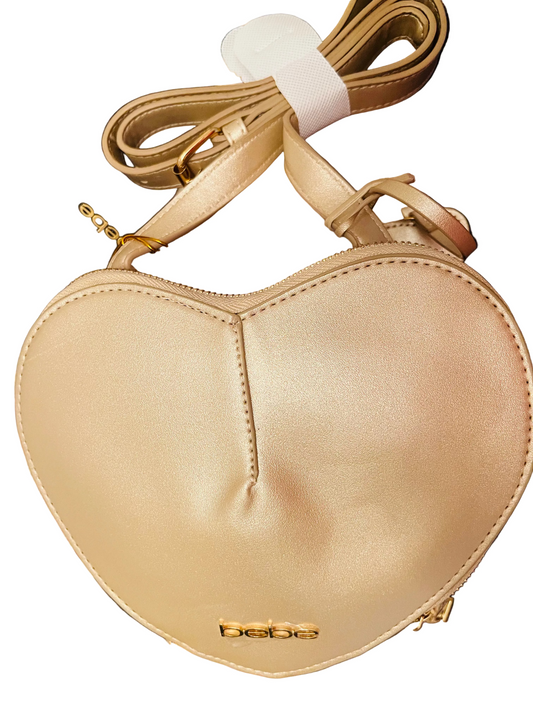 Bebe Bene Milan Gold Metallic Heart Crossbody Bag
