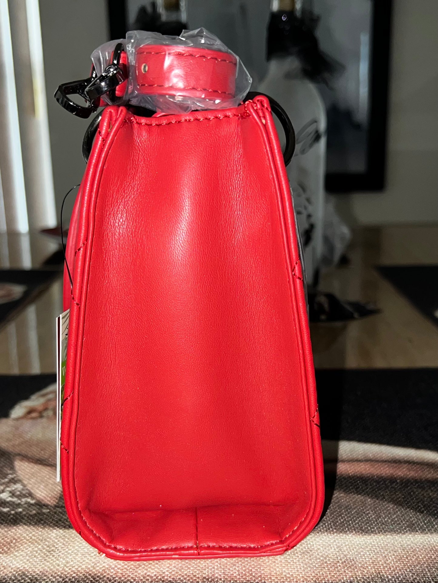 Badgley Mischka BM4153 Red Quilted Studded Crossbody Bag