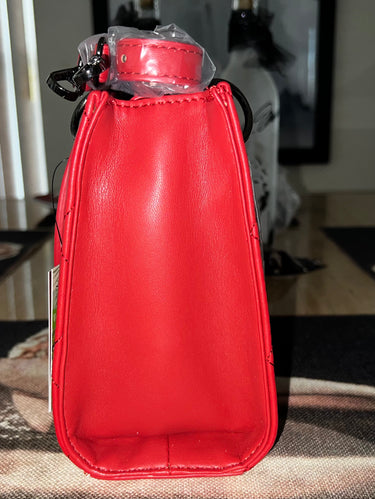 Badgley Mischka BM4153 Red Quilted Studded Crossbody Bag