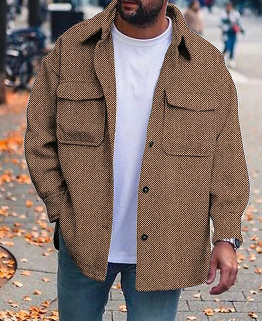 Coat Men Polo Collar Top Men Fashion Work Clothes IAMQUEEN FASHION