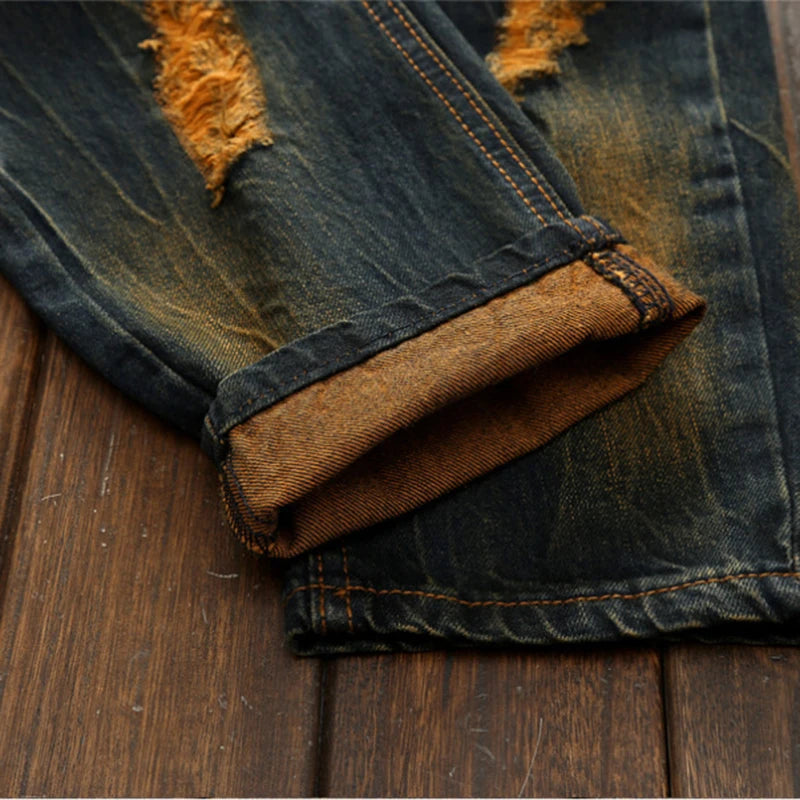 Color Stragic Cotton Jeans