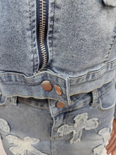 Load image into Gallery viewer, Eeny,Meeny,Miny, Moe,which 1 I&#39;m On Go Embroidery Jeans Two Piece Set
