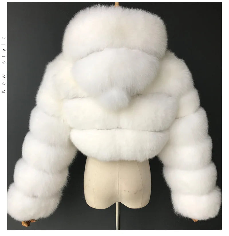 My Biggest Flex Cropped Faux Fur Coats