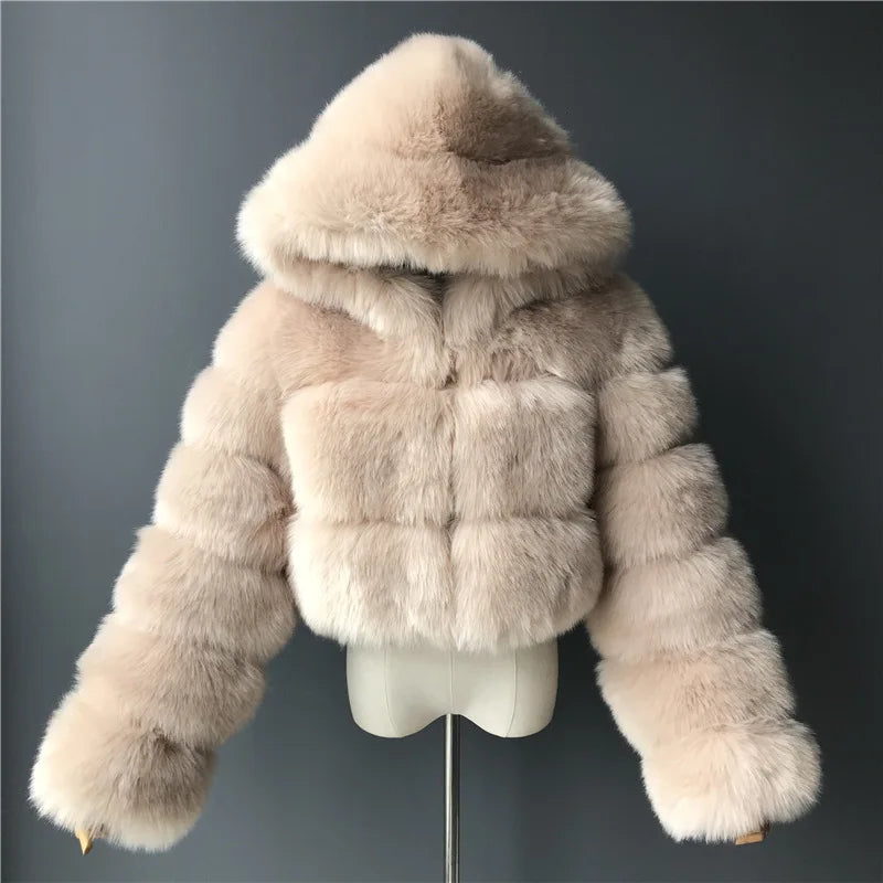 My Biggest Flex Cropped Faux Fur Coats