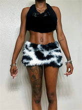 Load image into Gallery viewer, Skirt like That!! Black,White Villus Mini Skirt IAMQUEEN FASHION
