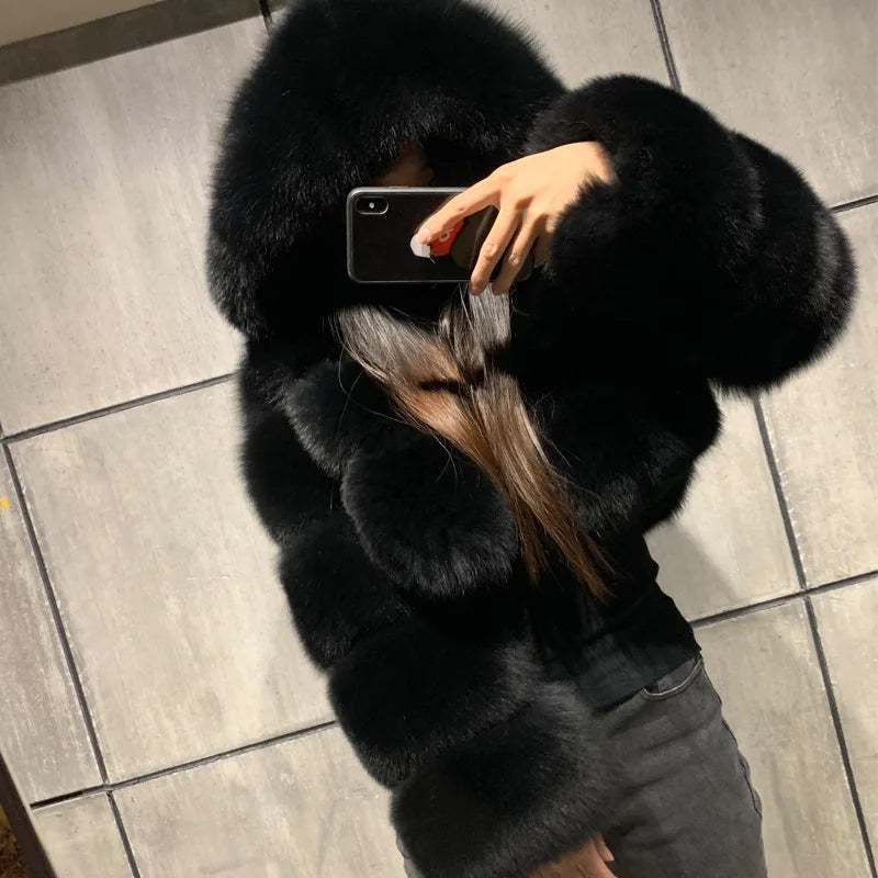 My Biggest Flex Cropped Faux Fur Coats