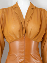 Load image into Gallery viewer, Caramel Girl chiffon leather jumpsuit IAMQUEEN FASHION
