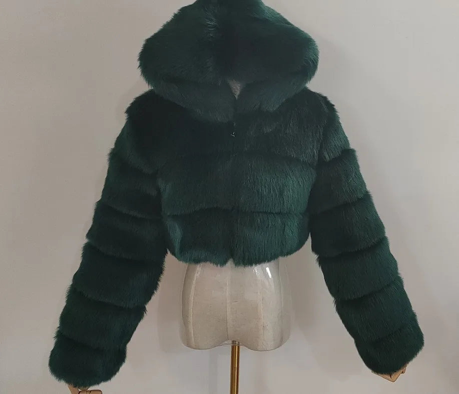 My Biggest Flex Cropped Faux Fur Coats