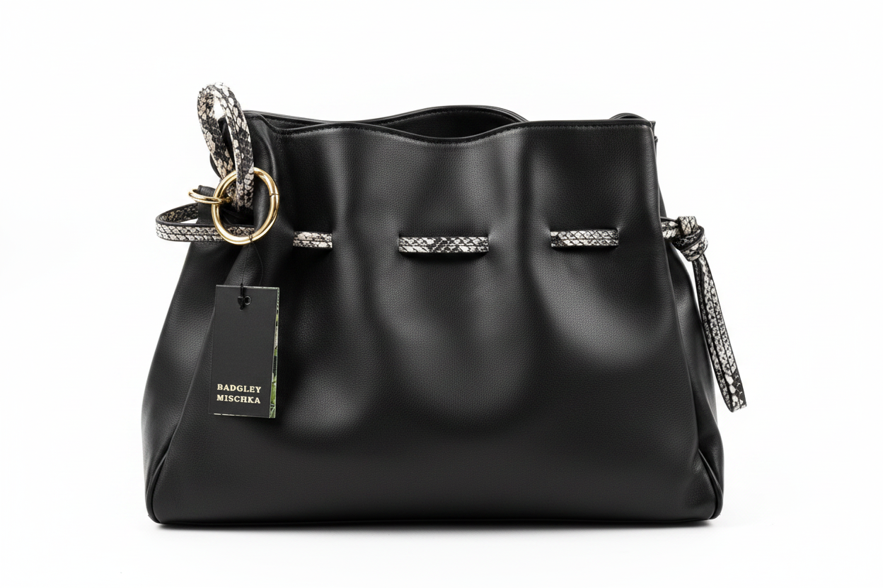 Black Snake Theme Leather Clutch