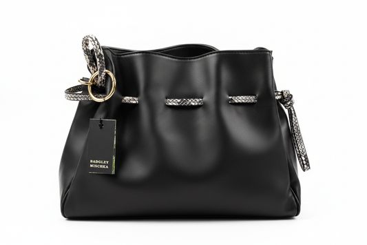 Black Snake Theme Leather Clutch