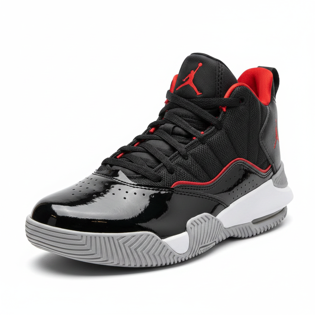 Jordan Stay Loyal Unisex High-Top Black/Red - Studio Shot