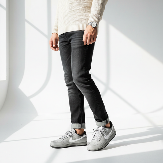 Nike Dunk Low Men's Wolf Grey/Black - Lifestyle Shot