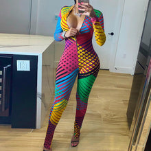 Load image into Gallery viewer, Miss Me?? Multi Rainbow Color Jumpsuit IAMQUEEN FASHION
