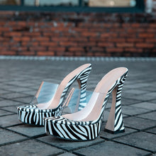 Load image into Gallery viewer, Watch Yourself!!! Show Them What U Working With!!! Zebra Platform Heels IAMQUEEN FASHION
