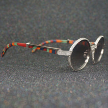 Load image into Gallery viewer, A Lil Tint For the Hint!! Luxury Peacock Wooden Men&#39;s Retro Rhinestone Sunglasses IAMQUEEN FASHION
