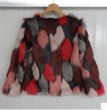 Cargar imagen en el visor de la galería, Bird Chest Mixed Color Fur Jacket IAMQUEEN FASHION
