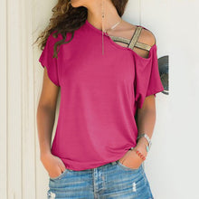 Load image into Gallery viewer, It Start&#39;s Right Here Criss Cross Off Shoulder T-shirt IAMQUEEN FASHION
