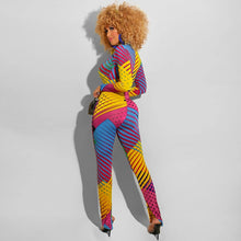 Cargar imagen en el visor de la galería, Miss Me?? Multi Rainbow Color Jumpsuit IAMQUEEN FASHION
