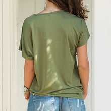 Load image into Gallery viewer, It Start&#39;s Right Here Criss Cross Off Shoulder T-shirt IAMQUEEN FASHION
