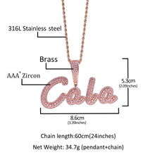 Charger l&#39;image dans la galerie, Iced Out CZ Personalized Name Plate Necklace IAMQUEEN FASHION
