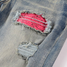 Load image into Gallery viewer, Pinky &amp; The Brain Cracked Patch Biker Jeans IAMQUEEN FASHION
