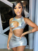 Load image into Gallery viewer, Super Vibes!!! Backless Metallic Dress IAMQUEEN FASHION

